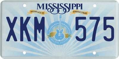 MS license plate XKM575