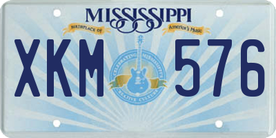 MS license plate XKM576