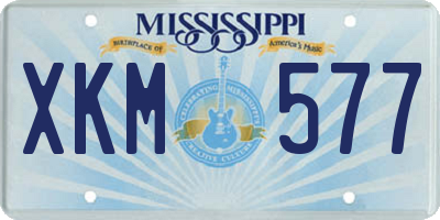 MS license plate XKM577