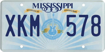 MS license plate XKM578