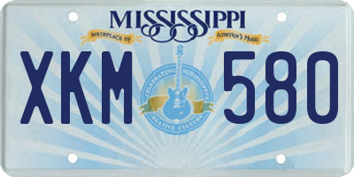 MS license plate XKM580