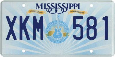 MS license plate XKM581