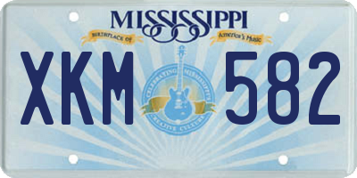 MS license plate XKM582
