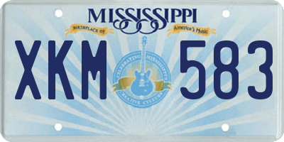 MS license plate XKM583