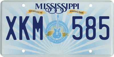 MS license plate XKM585