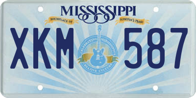 MS license plate XKM587