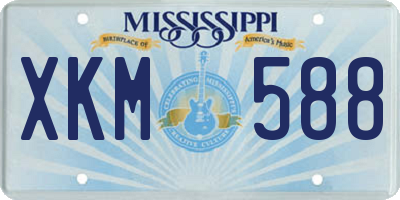MS license plate XKM588