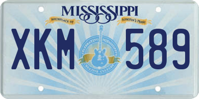 MS license plate XKM589