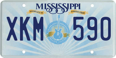 MS license plate XKM590