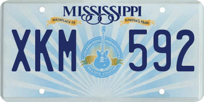MS license plate XKM592