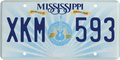 MS license plate XKM593
