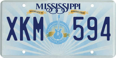 MS license plate XKM594