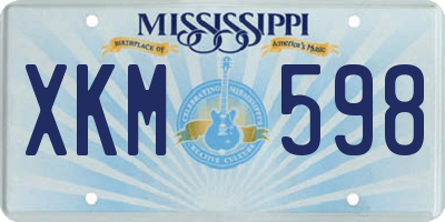 MS license plate XKM598
