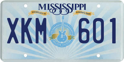 MS license plate XKM601