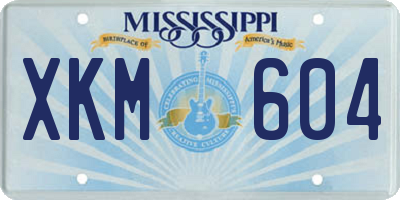 MS license plate XKM604