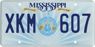 MS license plate XKM607