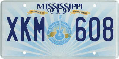 MS license plate XKM608