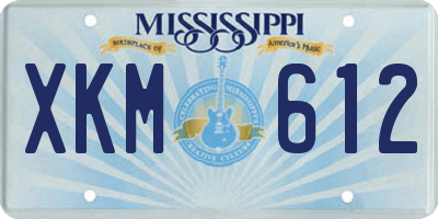 MS license plate XKM612