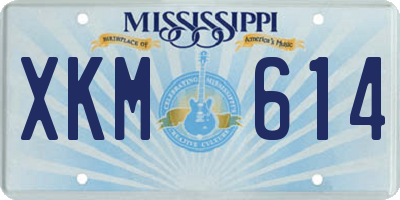 MS license plate XKM614