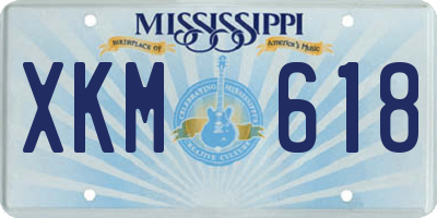 MS license plate XKM618