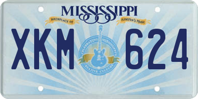 MS license plate XKM624