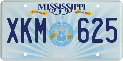 MS license plate XKM625