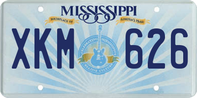 MS license plate XKM626