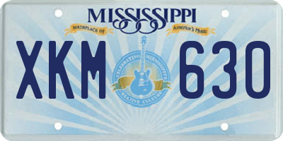 MS license plate XKM630