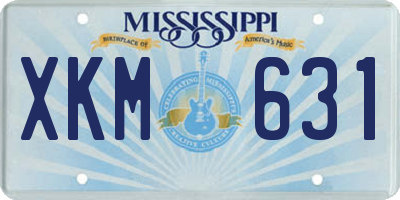 MS license plate XKM631