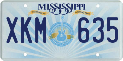 MS license plate XKM635