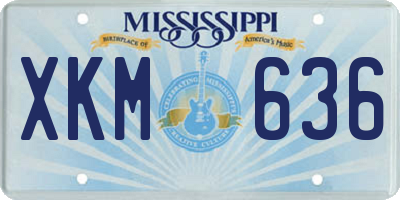 MS license plate XKM636