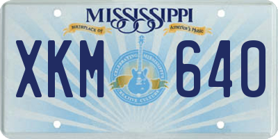 MS license plate XKM640