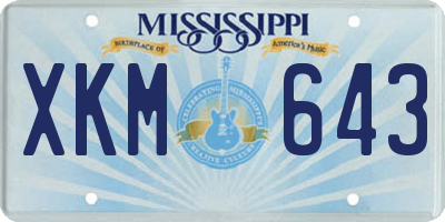 MS license plate XKM643