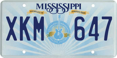 MS license plate XKM647
