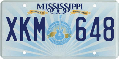 MS license plate XKM648