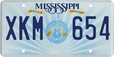 MS license plate XKM654