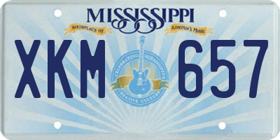 MS license plate XKM657