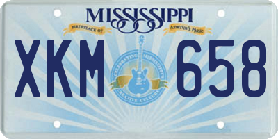 MS license plate XKM658