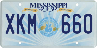 MS license plate XKM660