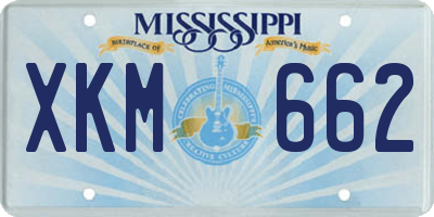 MS license plate XKM662