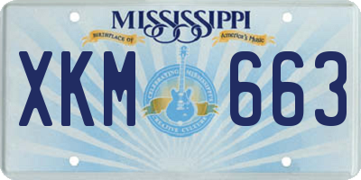 MS license plate XKM663