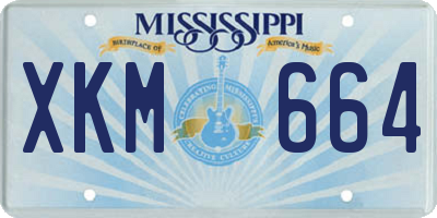 MS license plate XKM664