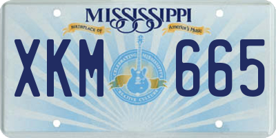 MS license plate XKM665