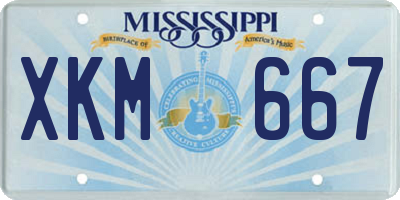 MS license plate XKM667