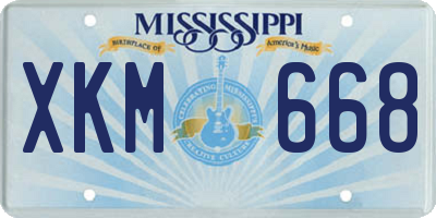 MS license plate XKM668