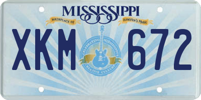 MS license plate XKM672