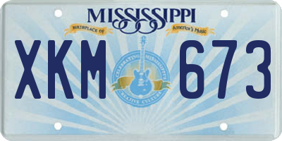 MS license plate XKM673