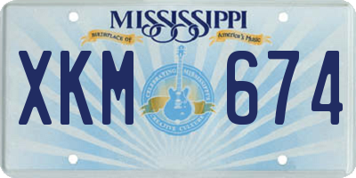 MS license plate XKM674