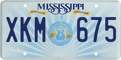MS license plate XKM675
