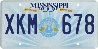 MS license plate XKM678